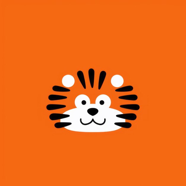 Playful Orange Tiger Logo On Minimalistic Background