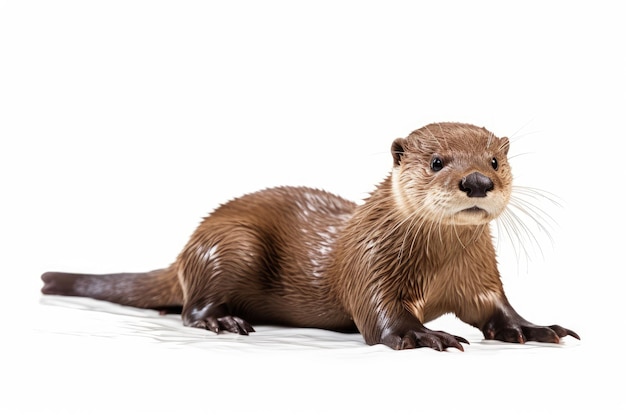 Playful Otter A Whimsical CloseUp Portrait On a Clear PNG or White Background