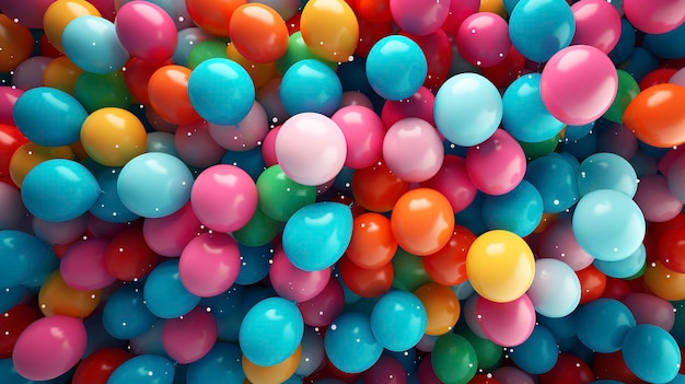 Playful pattern of colorful balloons