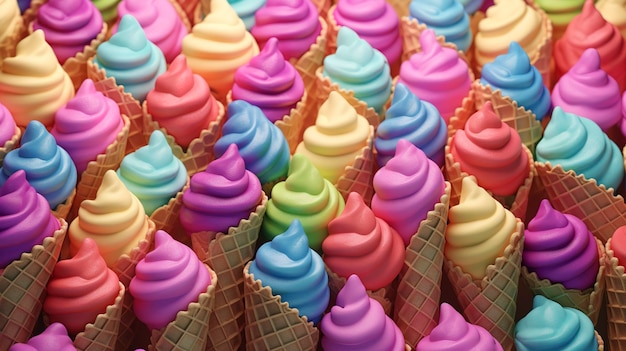 Playful pattern of colorful ice cream cones