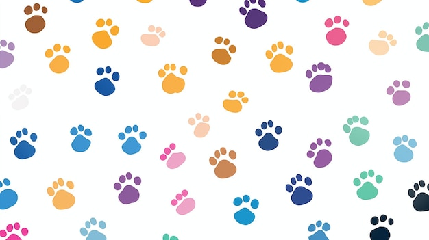 遊び心のある爪 可愛い犬の足のデザイン 活発なアニメスタイル 影なし