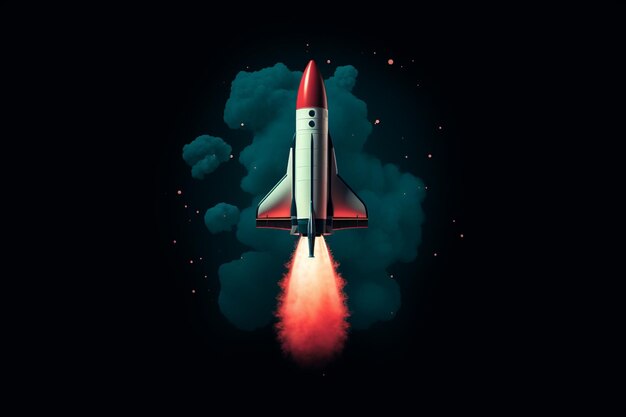 Photo playful pixel art of a retro rocket combining nostalgia with the excitement of space exploration