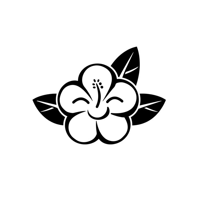 写真 プレイフル・プルーメリア・ピクトグラム・ロゴ 装飾的な葉とシンプルなtシャツタトゥー インク・アート・クリエイティブ