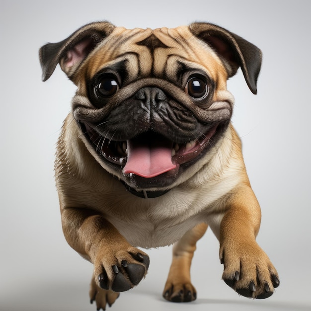 Playful Pug Puppy Running