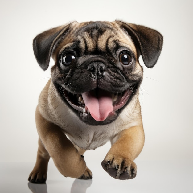 Playful Pug Puppy Running