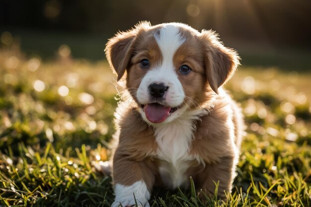 Playful Puppies in Sunlight