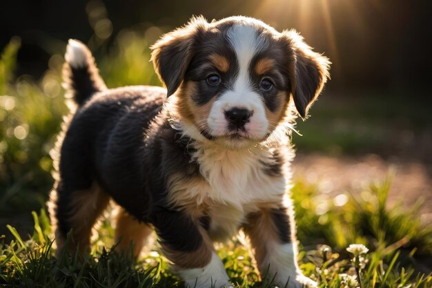 Playful Puppies in Sunlight