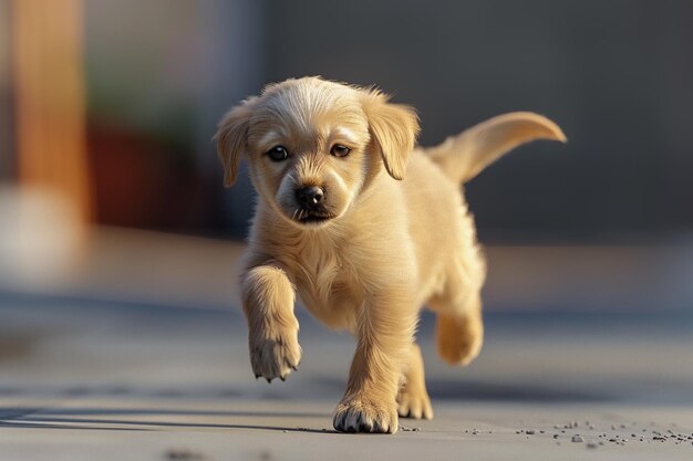 Foto un cucciolo giocoso che insegue la coda