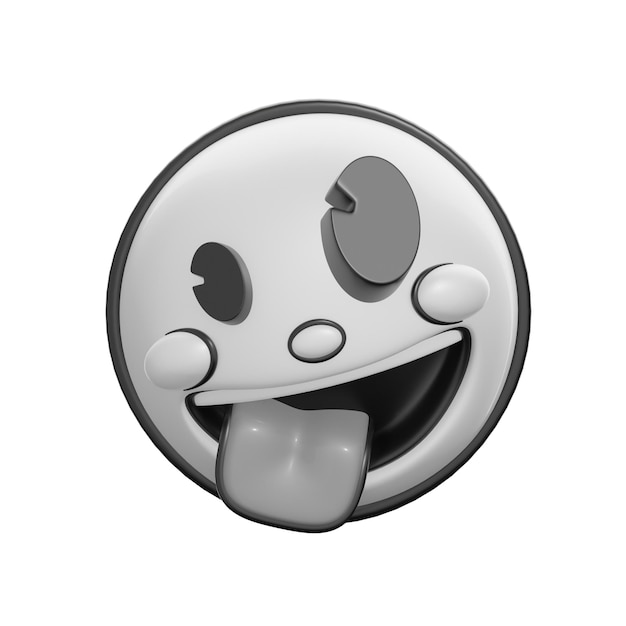 playful retro emoticon with 3d tongue expression