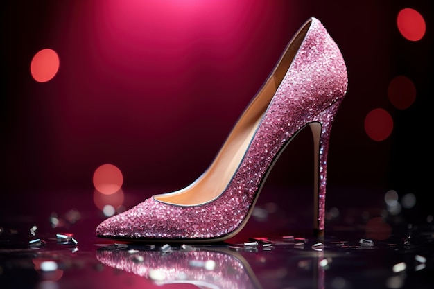 Playful Sparkling pink stiletto Generate Ai