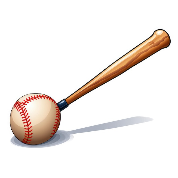 Premium AI Image Playful Swing Captivating Baseball Bat and Ball Clipart