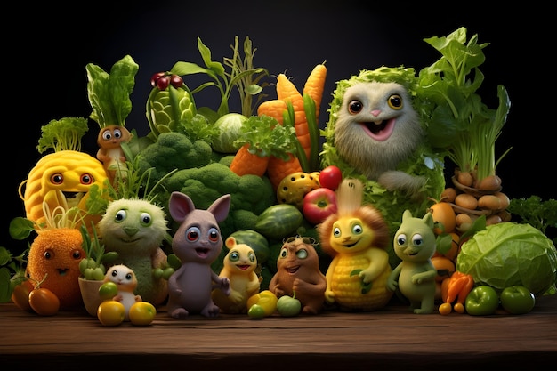 Playful vegetable critters