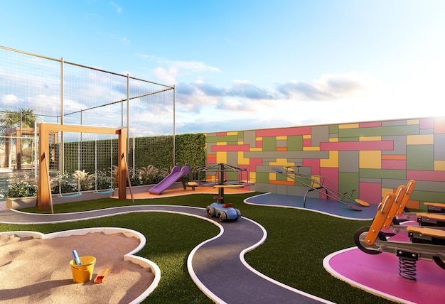 Playground for children to play at home, hotel and apartments