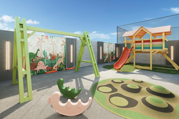 Photo playground for children to play at home, hotel and apartments