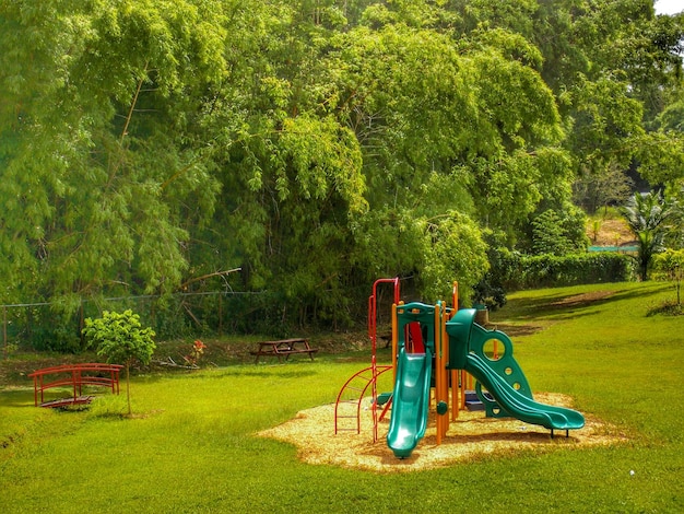 Photo playground equipment in park