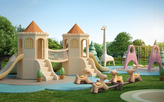 Playground park with pastel colour