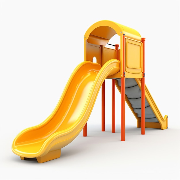 Playground slide with white background high quality