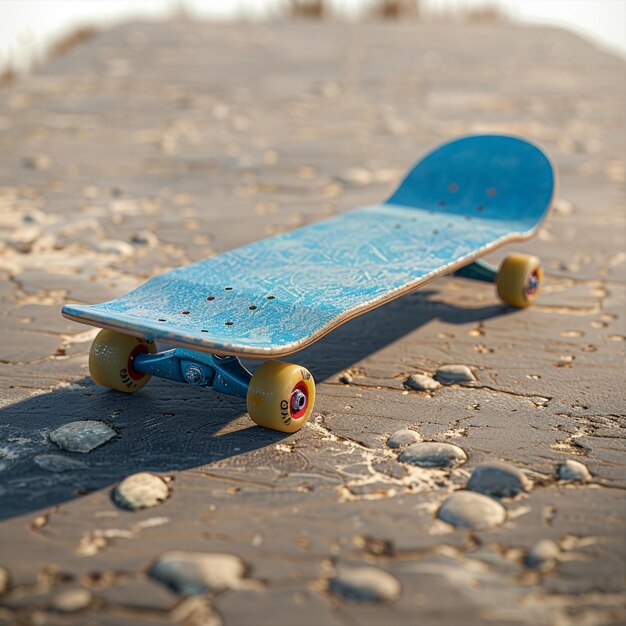 Photo playground tranquility blue skateboard adds vibrancy to still life for social media post size