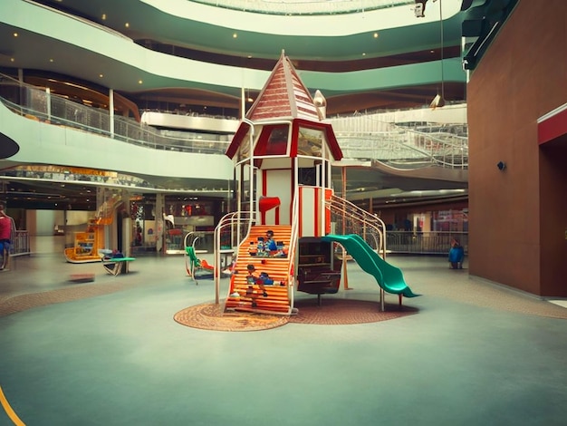 Photo playground with nobody nostalgic childish in the mall realistic image downloade