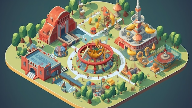 playground in the yard isometric