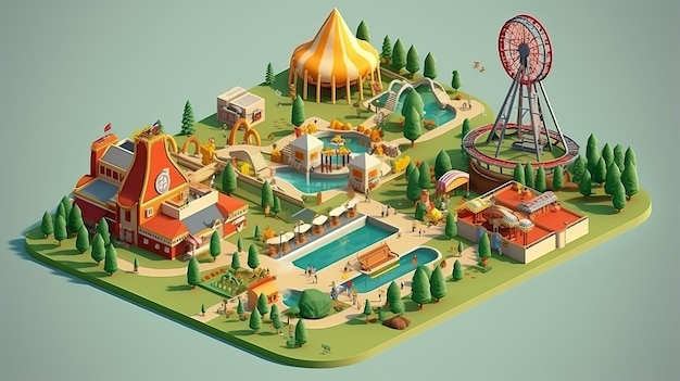 playground in the yard isometric