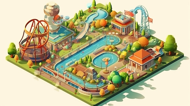 playground in the yard isometric