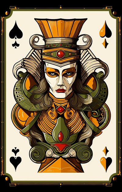 Photo a playing card joker king queen from a new modern original complete full design