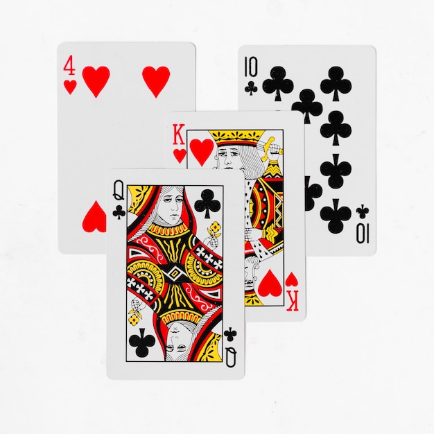 Playing Cards full deck and back white background mockup