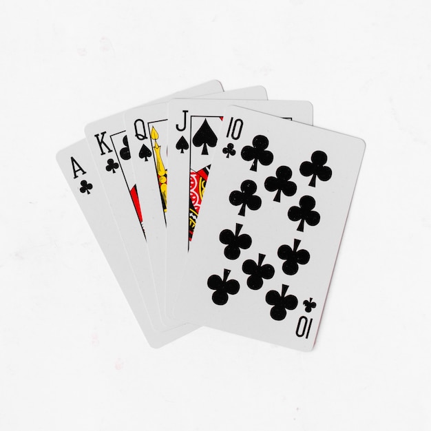 Photo playing cards full deck and back white background mockup