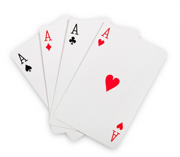 Photo playing cards isolated on white