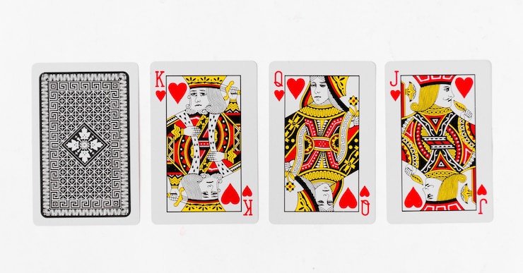 Photo playing cards king card suite and back white background mockup