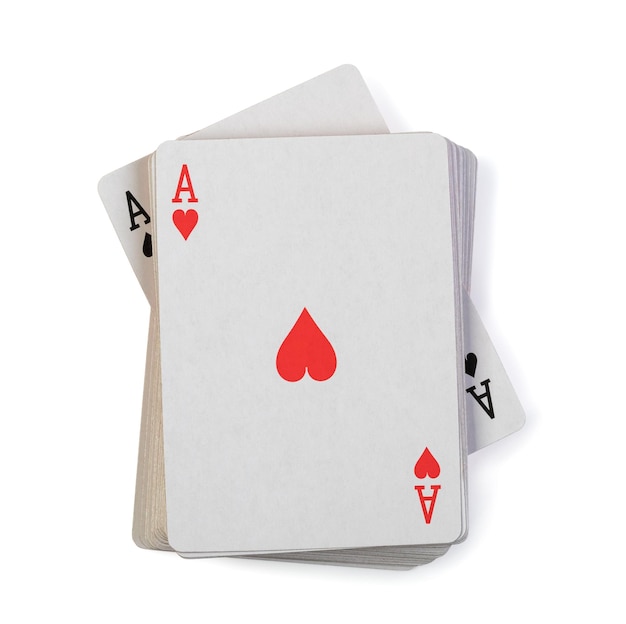 Photo playing cards on white background