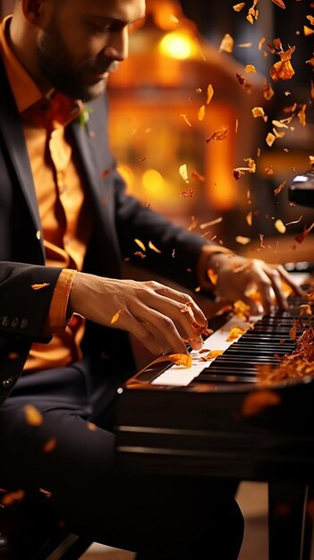 playing the piano