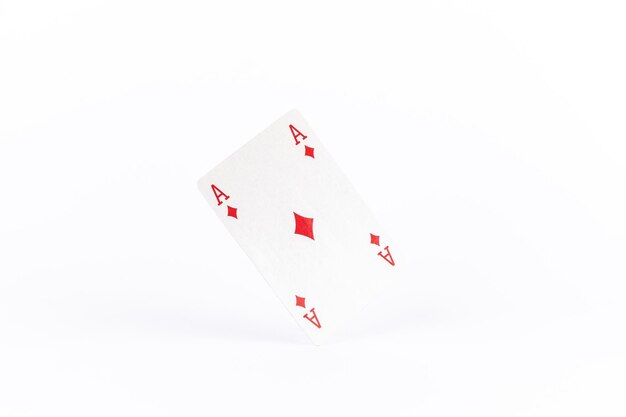 Playing poker cards ace on white background