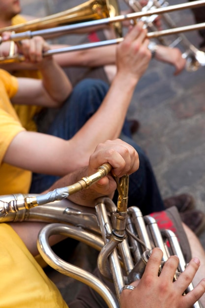 Photo playing wind instruments