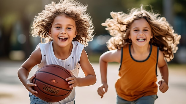 Playing with the Bouncing Dreams A Portrait of a Young Girl's Basketball Adventure in the Park