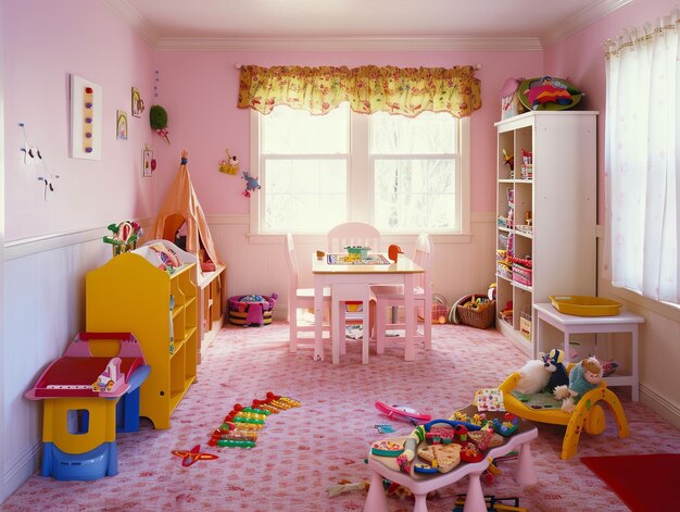 Photo playroom filled with toys room design