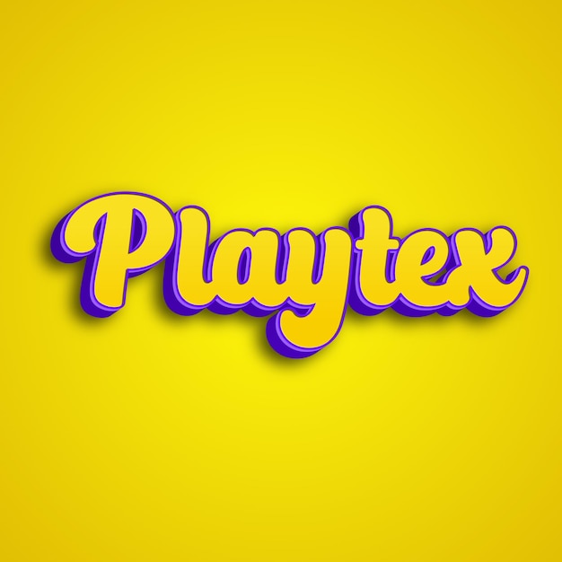 Photo playtex typography 3d design yellow pink white background photo jpg