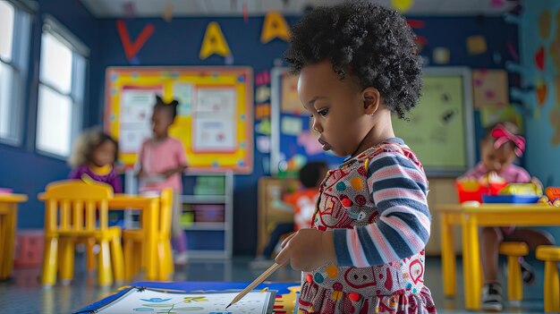 学校で遊ぶ幼児