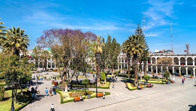 Plaza de armas of arequipa in peru