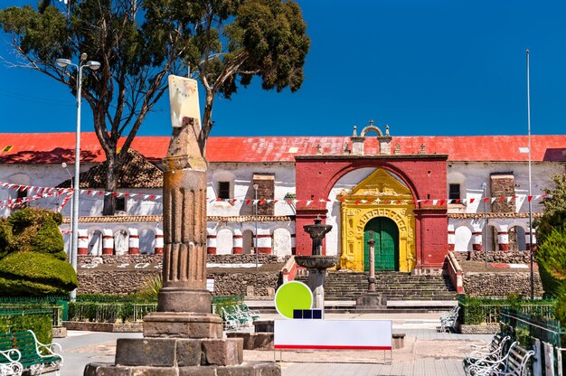 Plaza de armas of chucuito in peru