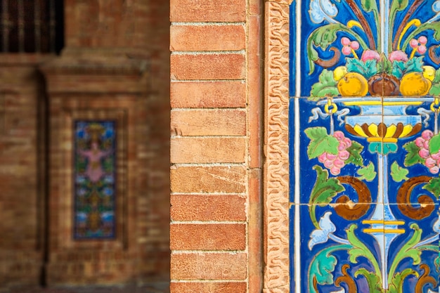 スペイン広場セビリア建築の細部と装飾品