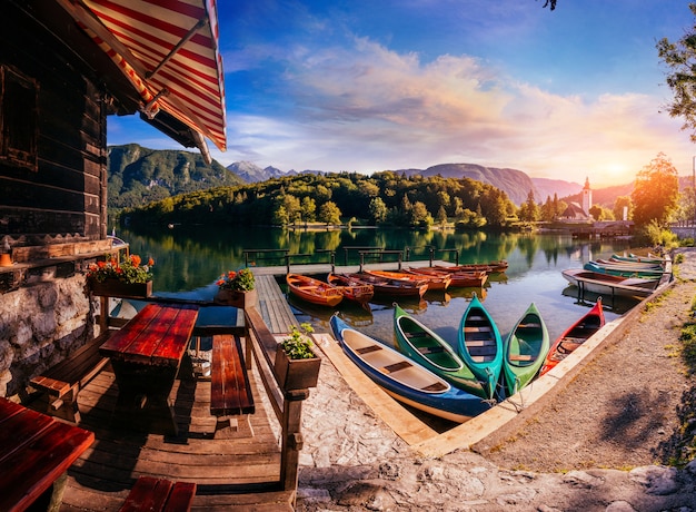 Pleasure boats at lake