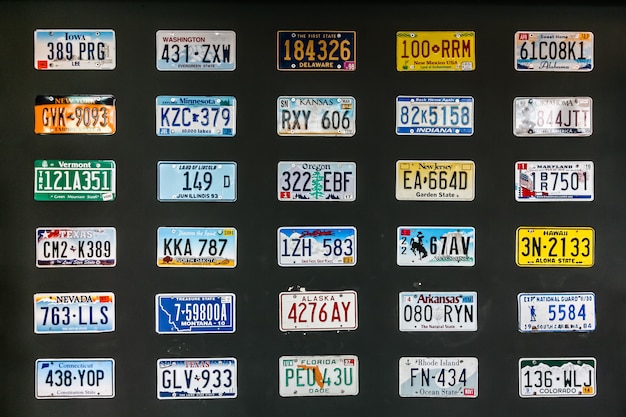 Plenty of car license plate around the world