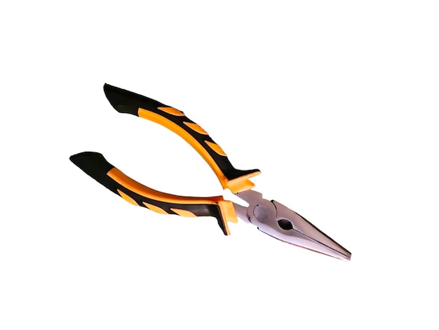 Pliers with yellow handles isolated on white