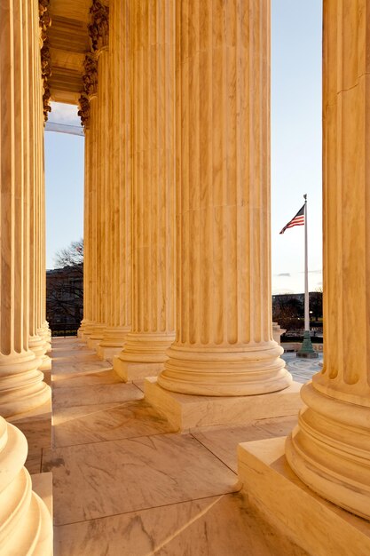 Pllars of Supreme court and US Flag