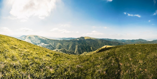 Ploska hill with mountain hut from Borisov Big Fatra mountains Slovakia Hiking summer Slovakia landscape