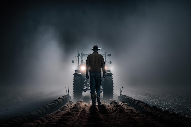 Plowed land of an agricultural field ready for planting or sowing in spring beds Agricultural land field Furrows from the plow Farm