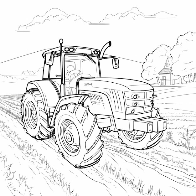 Photo plowing adventures exciting tractor coloring page for kids