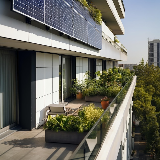 Plug and play solar panels for easy installation on a building balcony or on the railing place